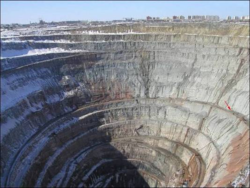 Szibéria, felhagyott gyémántbánya
